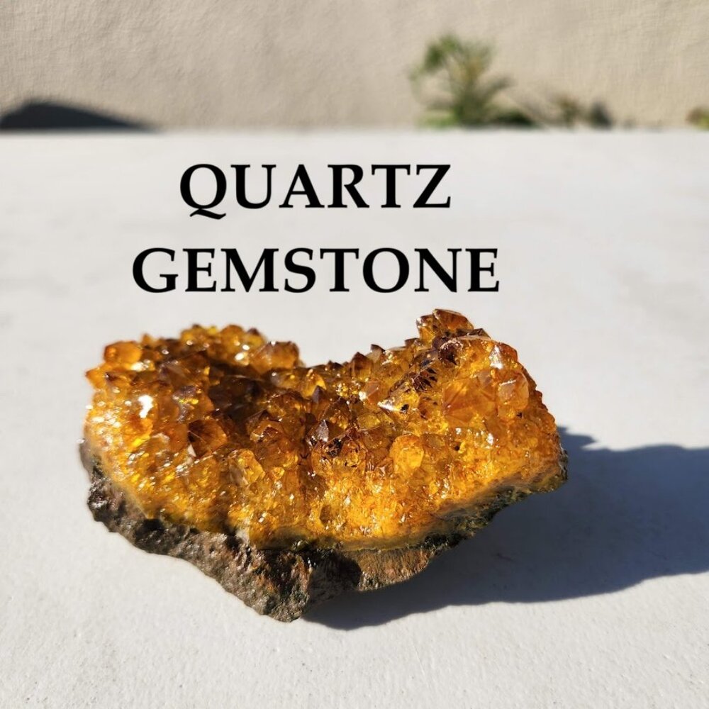 Crystal Quartz Gemstone Colored Orange Dyed Decor Rocks and Fossils Natural Agat